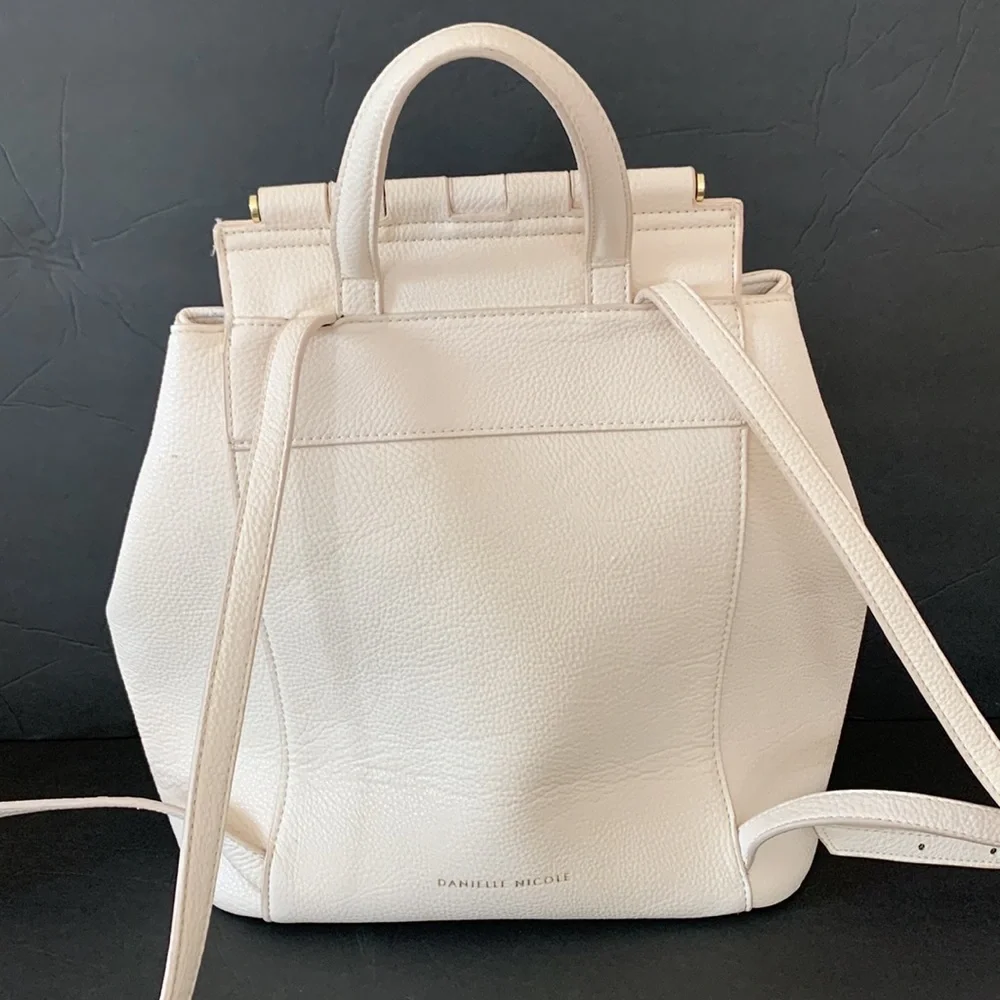 Danielle Nicole backpack off-white vegan faux leather purse - Picture 8 of 12